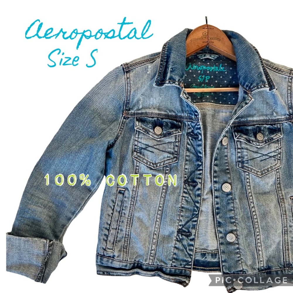 Aeropostale Jean's Jacket Women Size S Long Sleeves Hijab Casual Dailey